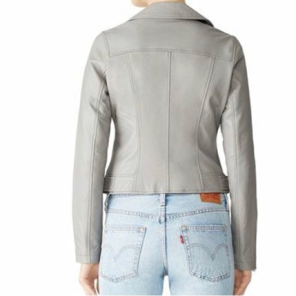 Slate & Willow Grey Leather Moto Jacket - Picture 2 of 7